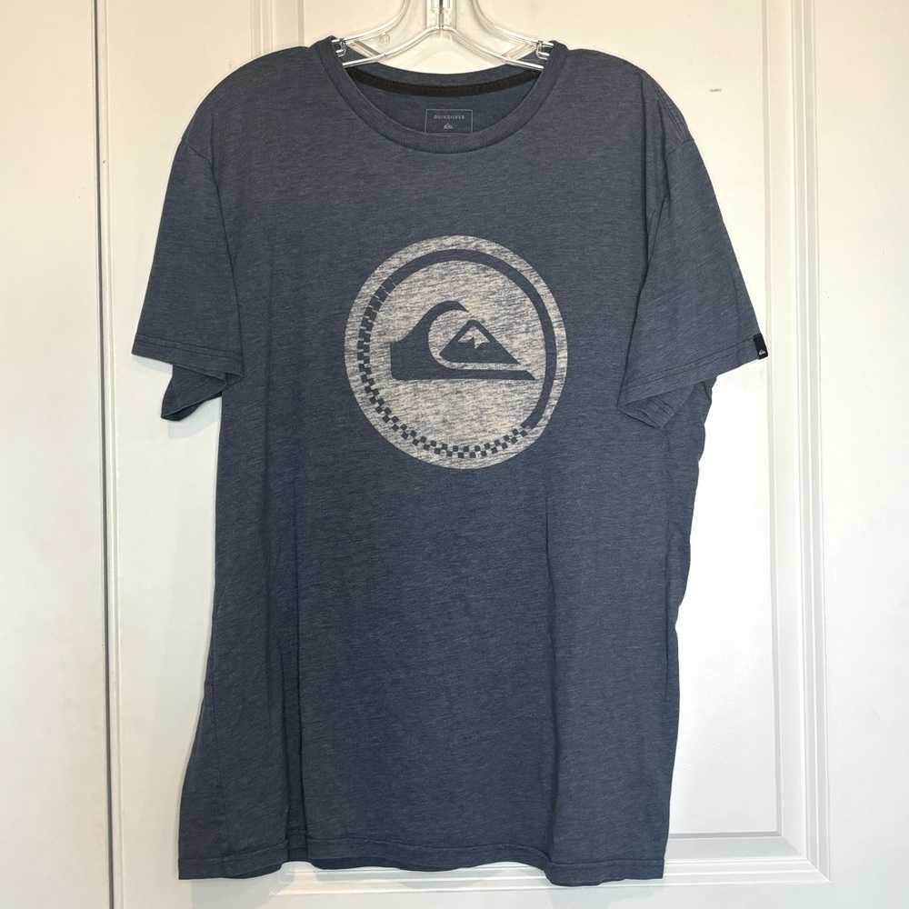 Quicksilver Blue Logo Short Sleeve Crew Neck Premium Fit Tee L
